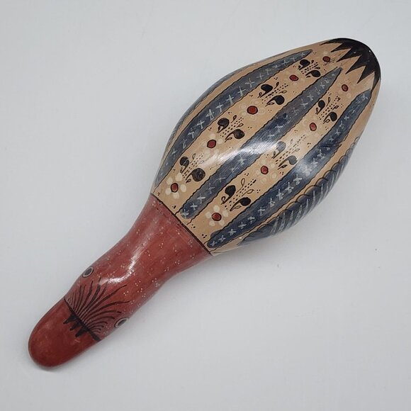 Mexican Tonala Pottery Clay Duck Laying Down Hand painted Folk Art 7.5x3” - Picture 7 of 9